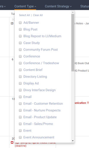 Content Type filter