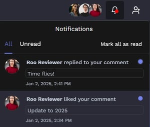 Notifications panel