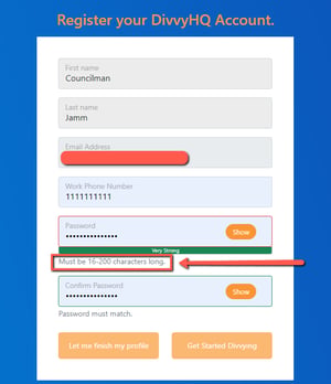 Setting password