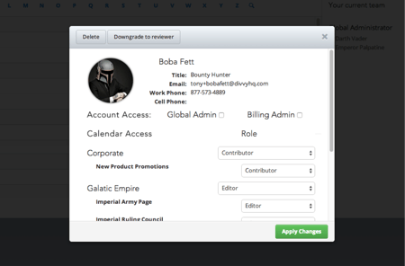 Assigning Access and User Roles Per Calendar
