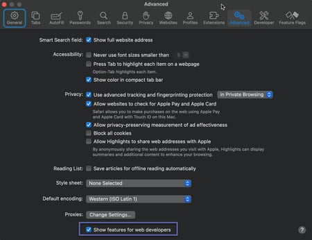 Advanced tab