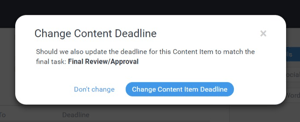 Confirm content deadline