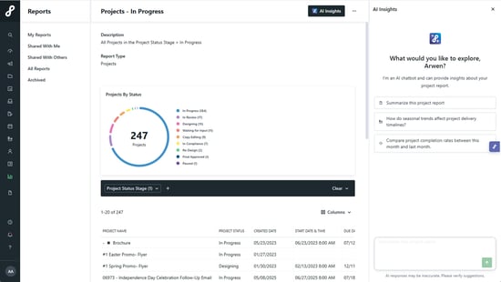 AI Report Insights panel
