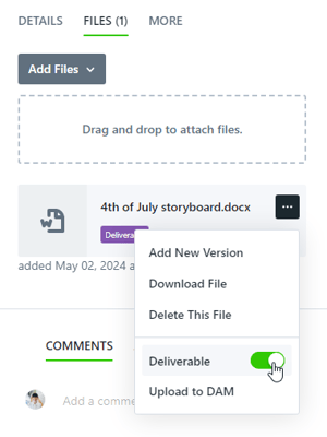 Deliverable&nbsp;toggle