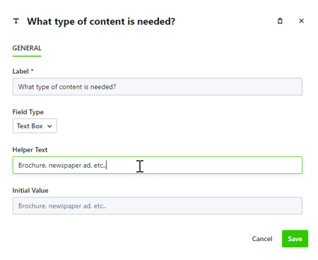 helper text field