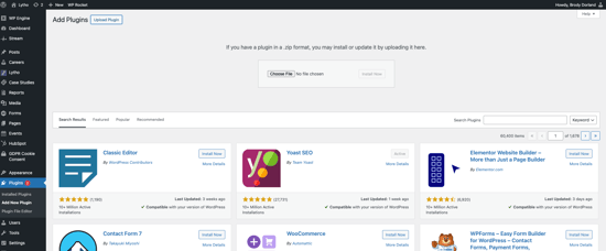 Plugins tab