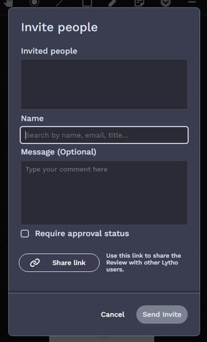 Review Sharing panel