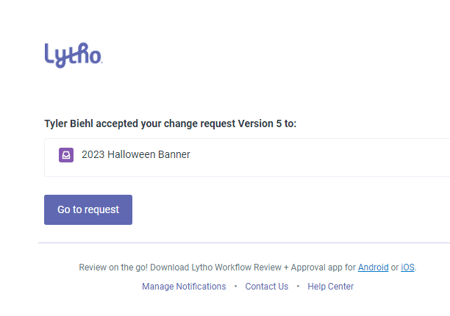  Change Request notification
