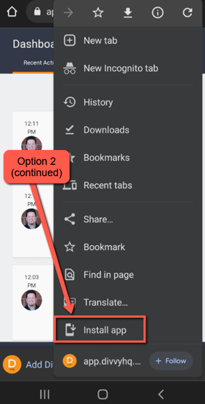 Install App button
