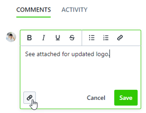 Attaching Files to Comments