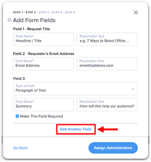 Add another field button