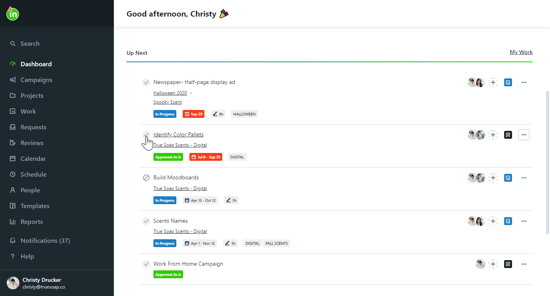 Dashboard view