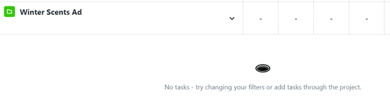 no tasks message