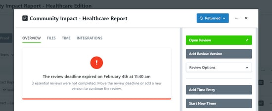 review returned