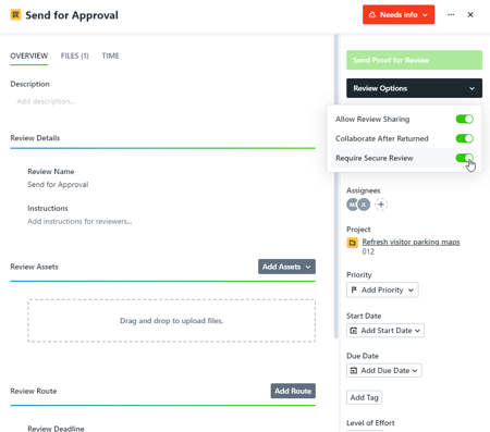 Require Secure Review toggle