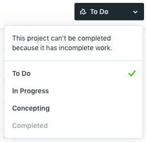 Status dropdown