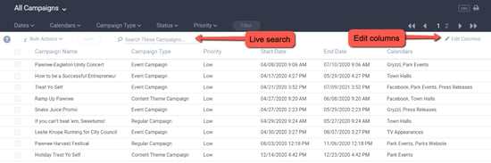 Campaigns Interface Overview