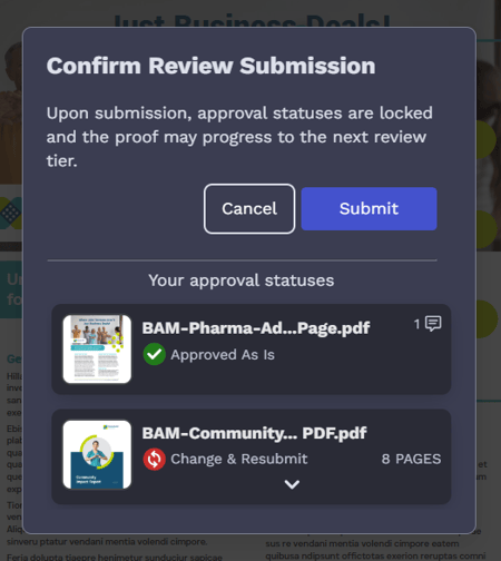 confirm submission
