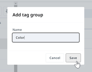 Add tag group menu