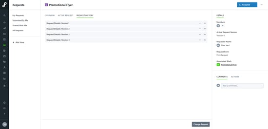  Request History menu 