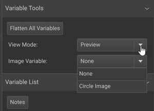 Image Variable dropdown