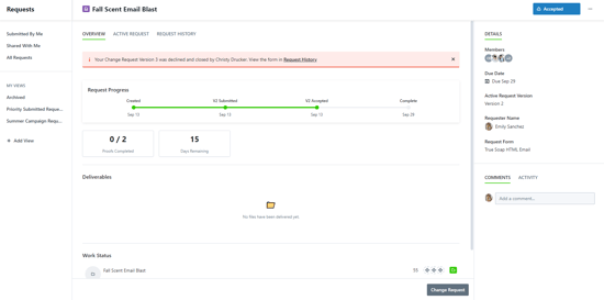 Reviewing a Declined Change Request