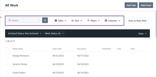 custom view options