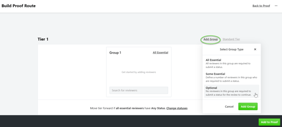 Optional Reviewers option