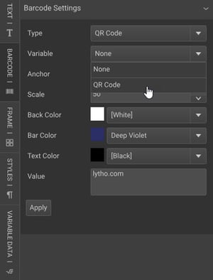 Barcode tab