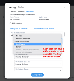 role in calendars