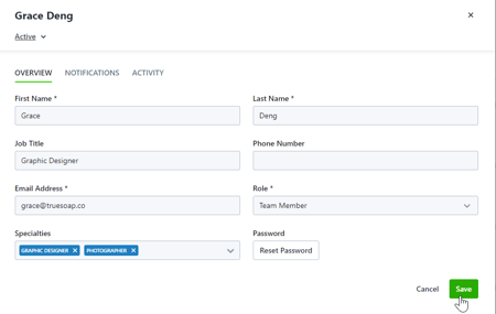 saving profile