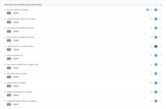Project template work groups