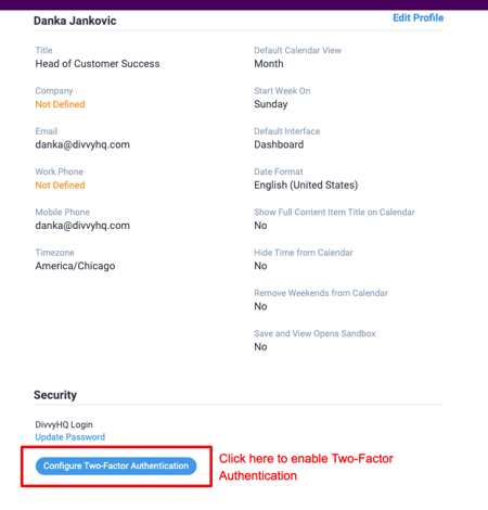 Enabling 2-Factor Authentication