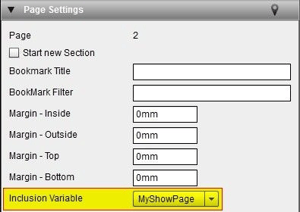 page settings panel