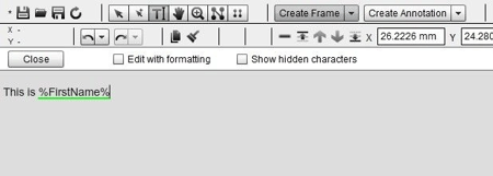variable text insert