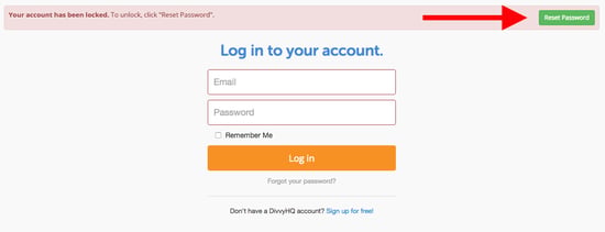 reset password button