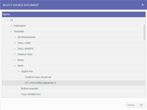 Select template panel