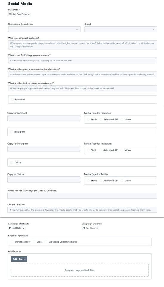 Social Media Example Form