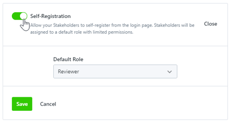 Self Registration toggle