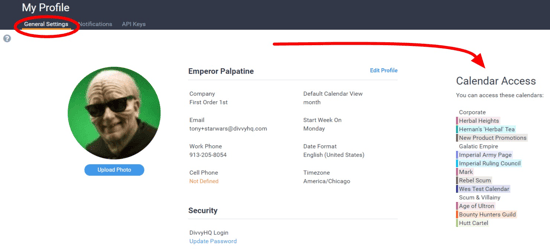 Profile general settings
