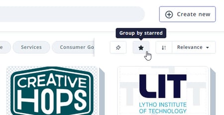 Group by starred icon