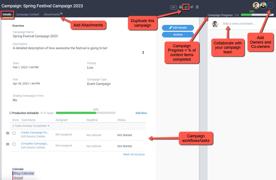 Campaign Details View