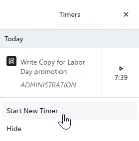 Start new timer option