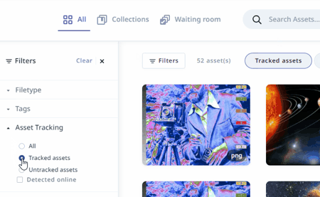 Filtering for Tracked Assets