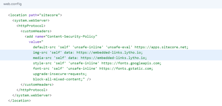example of the modified configuration