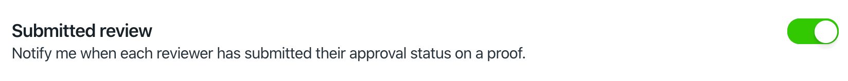 Submitted review toggle